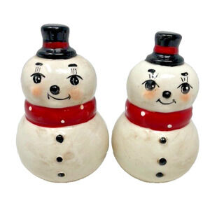 Christmas SNOWMEN Salt & Pepper Shaker Set Johanna Parker Nostalgic